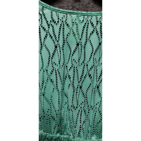 Catalina Womens 1X 16W Swimsuit Coverup Green Teal Tunic With Eyelet - Picture 5 of 8